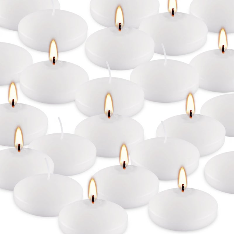 CLTNIKET 10hours 24 Pack of 3-inch Floating Candle Set, Fragrance-Free White Soy Candle for Weddings, Pool Parties, Holiday Table Decorations,Home Decor,Spa. - Image 1